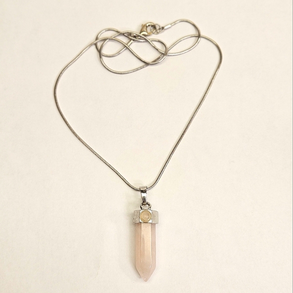 Pink Quartz Point Necklace - Picture 3 of 5